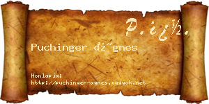Puchinger Ágnes névjegykártya